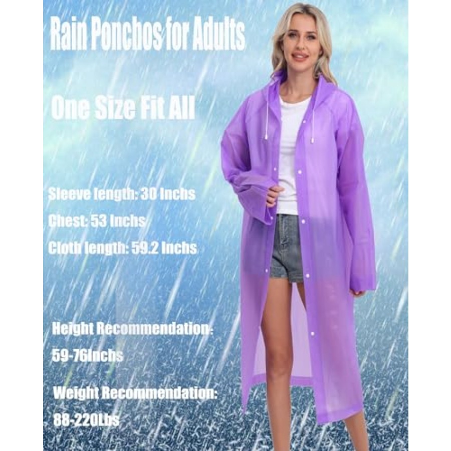2-Pack Reusable Rain Ponchos f - Emergency Poncho Rain recensie en prijs