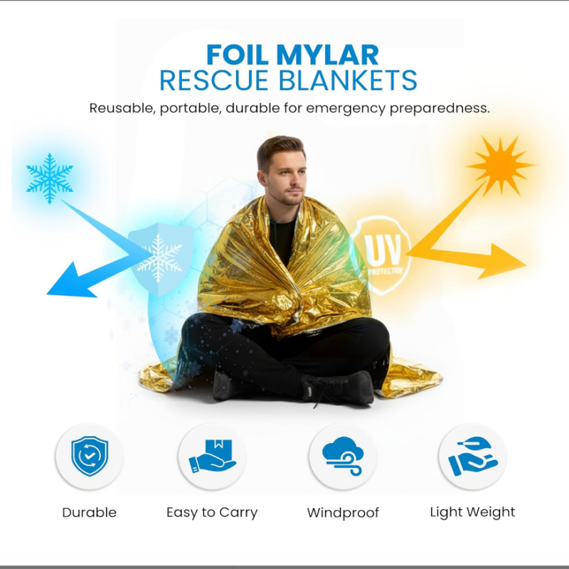 10 Pack Gold Reflective Emerge - Survival Blanket Reflective recensie en prijs