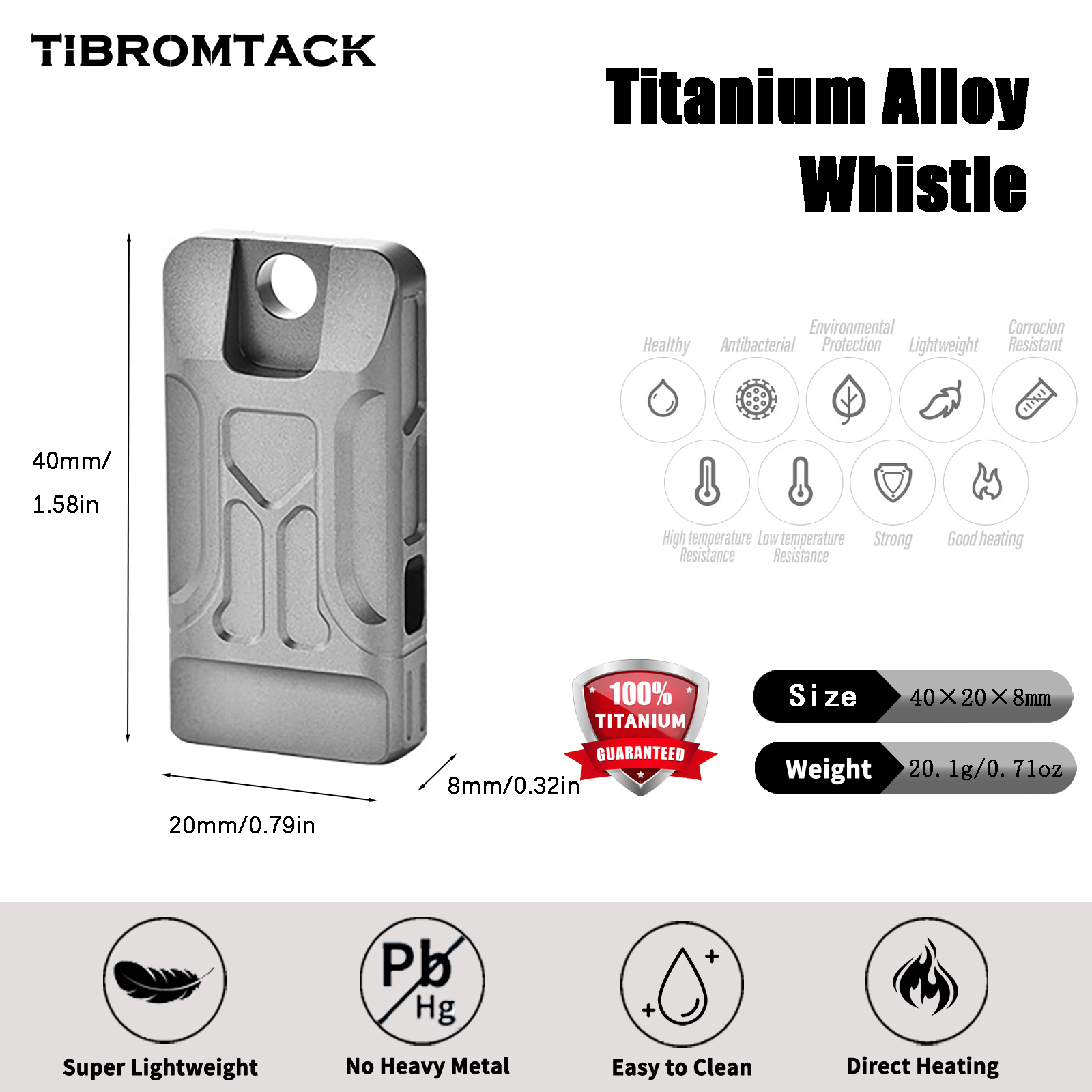 TIBROMTACK GR5 Titanium Emerge - Emergency Whistle Loud recensie en prijs