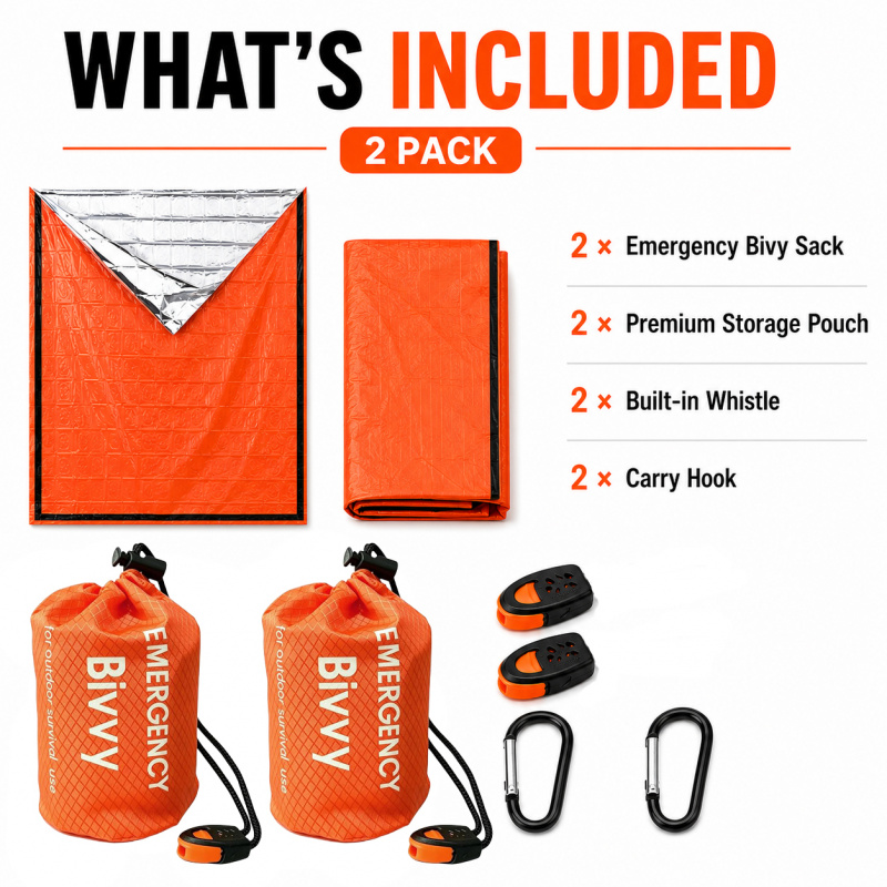2 Pack Emergency Sleeping Bag, - Emergency Whistle Loud recensie en prijs