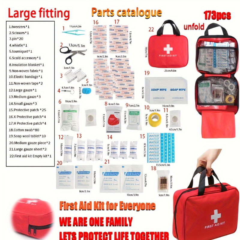 173Pcs First Aid Kit Full Set  - Bivy Bag Emergency recensie en prijs