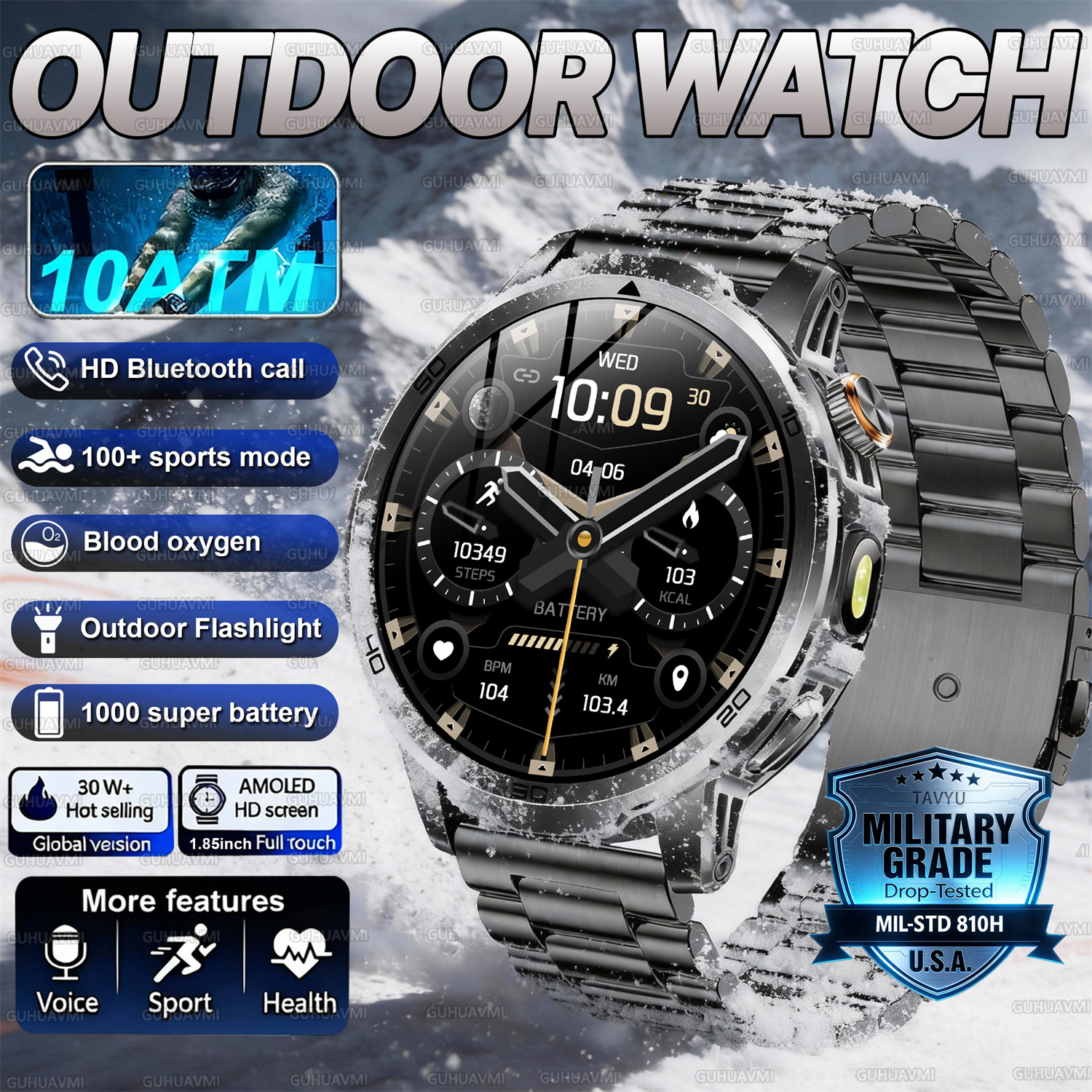 2026 New outdoor Smart watch M - Compass Lensatic recensie en prijs