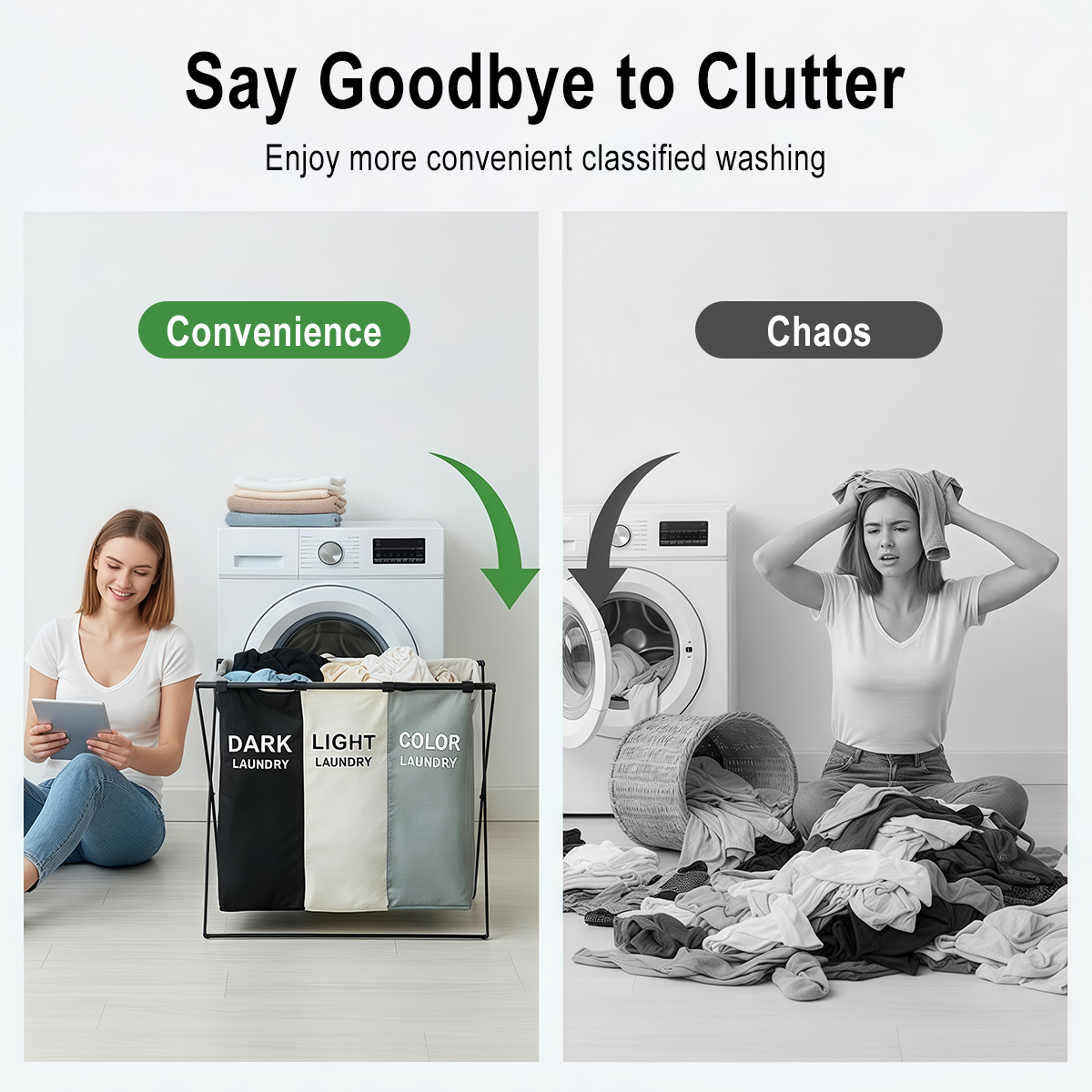 3 Section Folding Laundry Bask - Water Bag Collapsible recensie en prijs