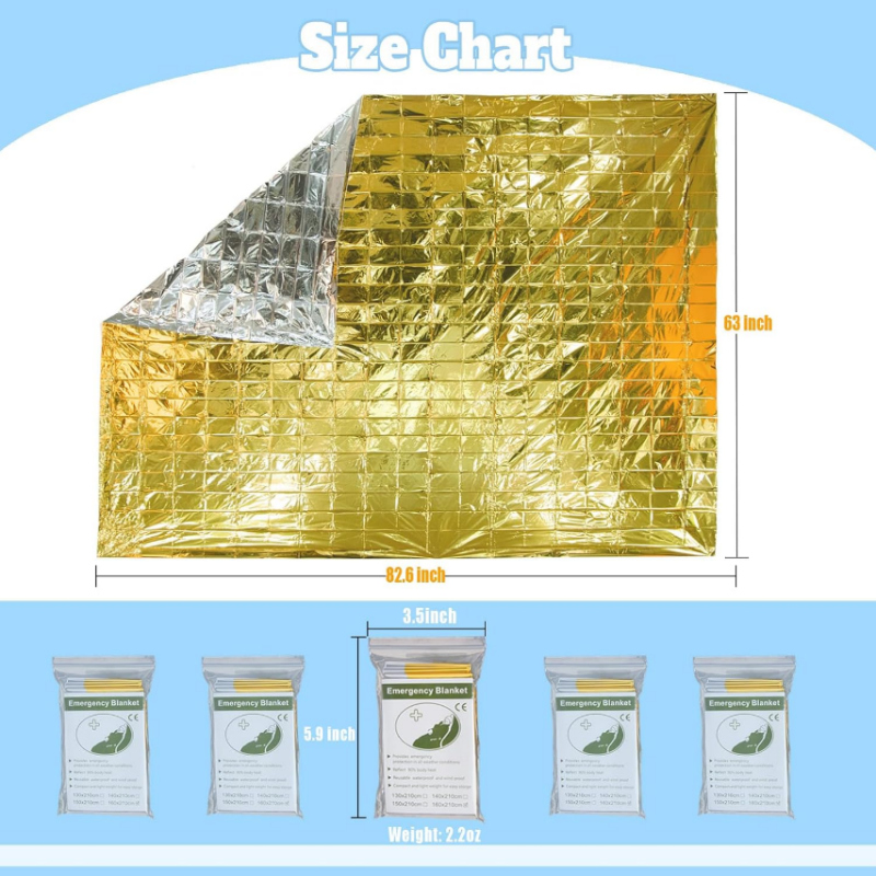 5PCS Dual Color Silver Gold My - Survival Blanket Reflective recensie en prijs