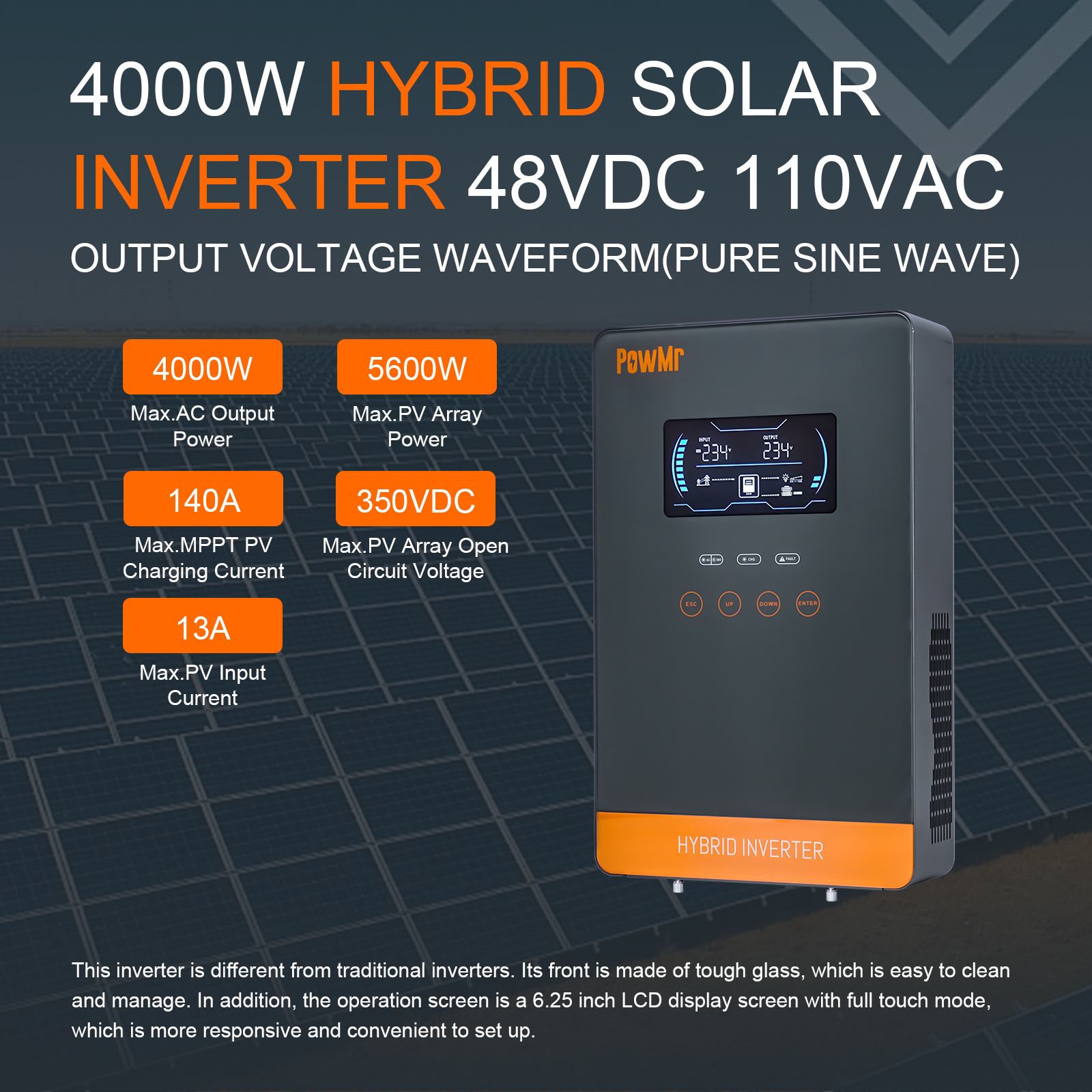 PowMr USA 4000W 24V Hybrid Sol - Solar Emergency Charger recensie en prijs
