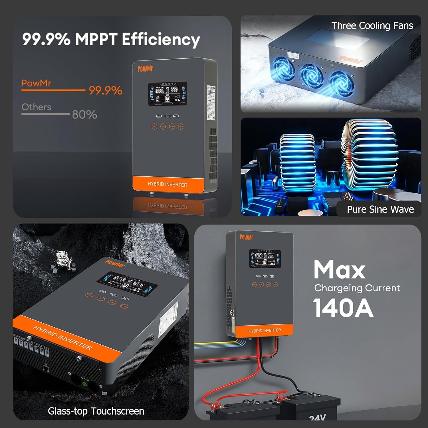 PowMr USA 4000W 24V Hybrid Sol - Solar Emergency Charger recensie en prijs