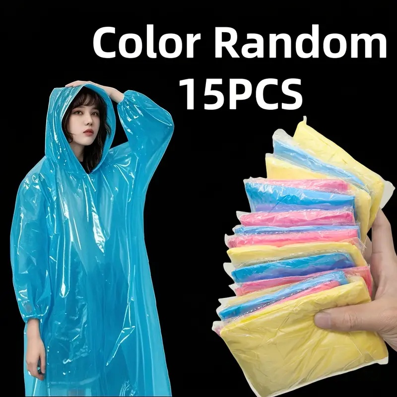 15/30Pcs Random Color Disposab - Emergency Poncho Rain recensie en prijs