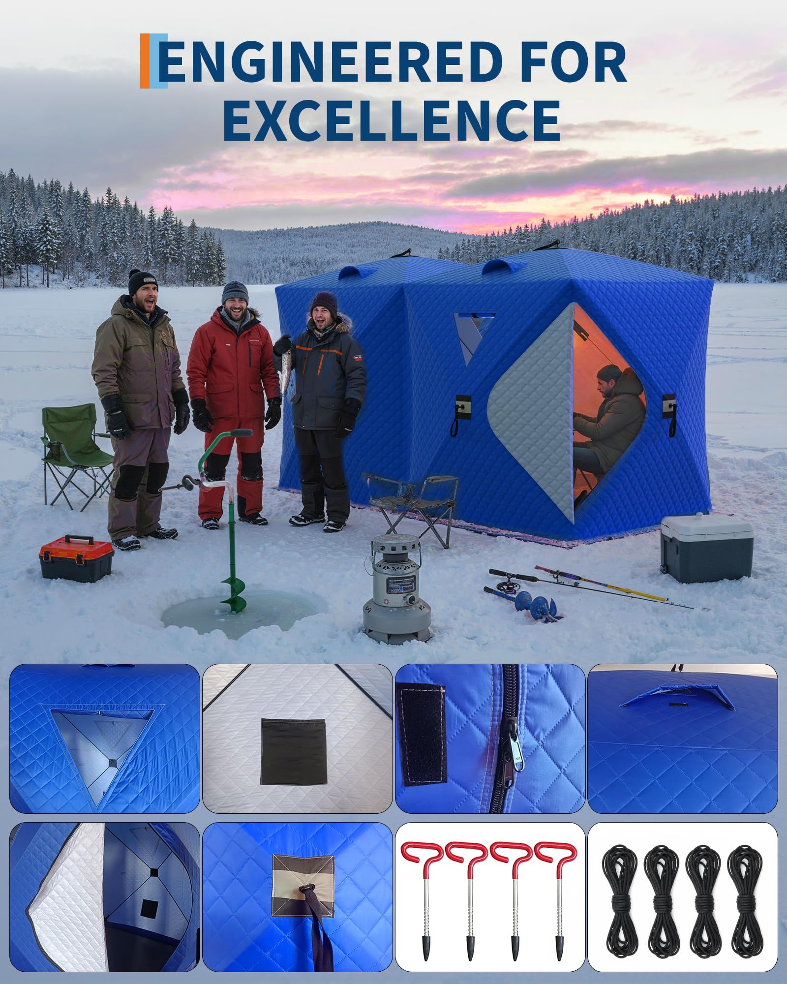 Pop-Up Ice Fishing Tent Hub-St - Emergency Mylar Tent recensie en prijs