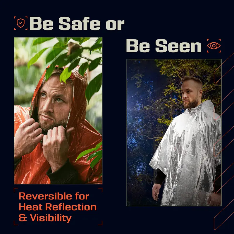 Aluminum Coated Hooded Emergen - Emergency Poncho Rain recensie en prijs