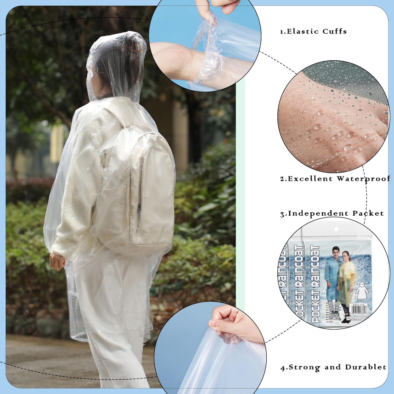 10 Pack Disposable Rain Poncho - Emergency Poncho Rain recensie en prijs