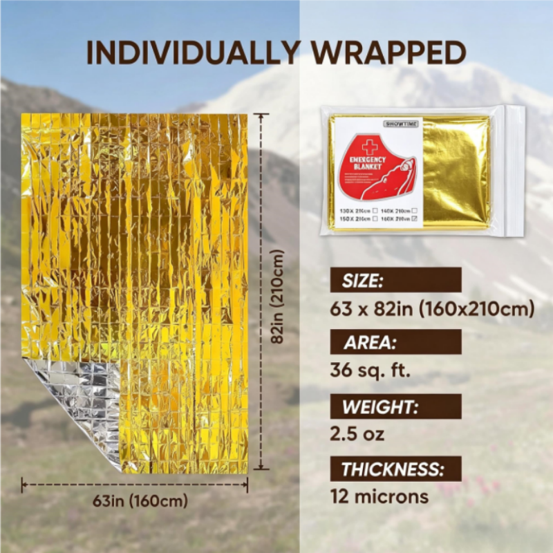 12PCS Large 160×210cm Gold Foi - Survival Blanket Reflective recensie en prijs
